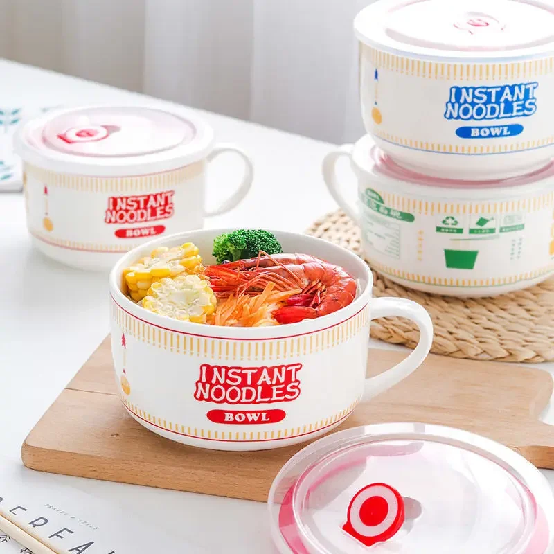 Matcha Bowl Chawan - ความคิดสร้างสรรค์ฝาปิดเซรามิคบะหมี่กึ่งสําเร็จรูปชามโจ๊กสาวหอพักสํานักงานนักเรียน Super ขนาดใหญ่ถ้วยญี่ปุ่นชามอาหารกลางวันแก้ว