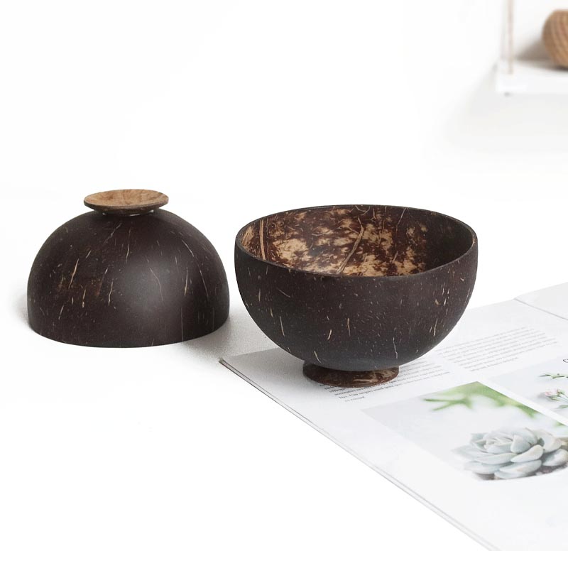 Matcha Bowl Chawan - 1Pcs ธรรมชาติมะพร้าวชามชุดช้อน Shell 12-15ซม.สลัดก๋วยเตี๋ยวข้าวขนมขบเคี้ยวผลไม้ไม้บนโต๊ะอาหารร้านอาหารห้องครัว