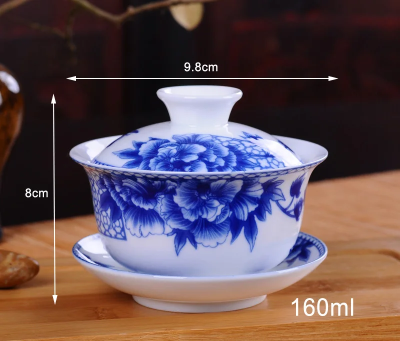 สีขาวสีฟ้าและสีขาวเซรามิค Gaiw - Matcha Bowl Chawan บทวิจารณ์และราคา