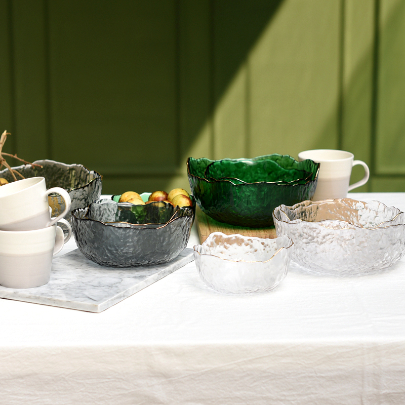 ชามสลัดแก้วขนาดใหญ่ขอบสีทอง ชา - Matcha Bowl Chawan บทวิจารณ์และราคา